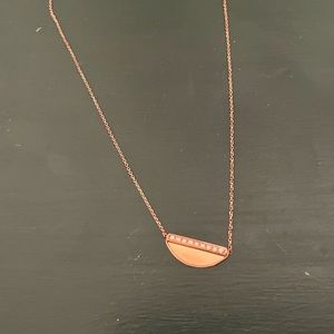 NWOT 14k rose gold and Diamond half moon pendant (.1ctw)